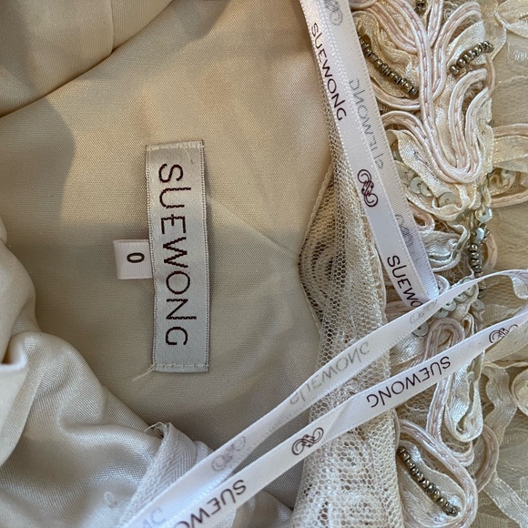 Sue Wong designer dress. Creme/champagne in color. Intricate details. - Picture 6 of 8